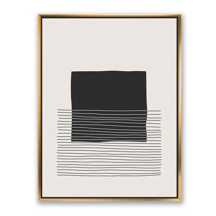 Kiro Minimal Geometric Lines And Squares VIII With Frame-46"x36"