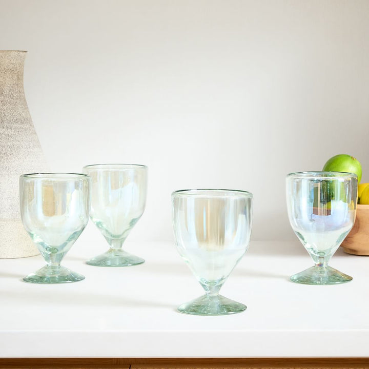 Luster Glass Stemware Stemmed Wine Glass Set of 4
