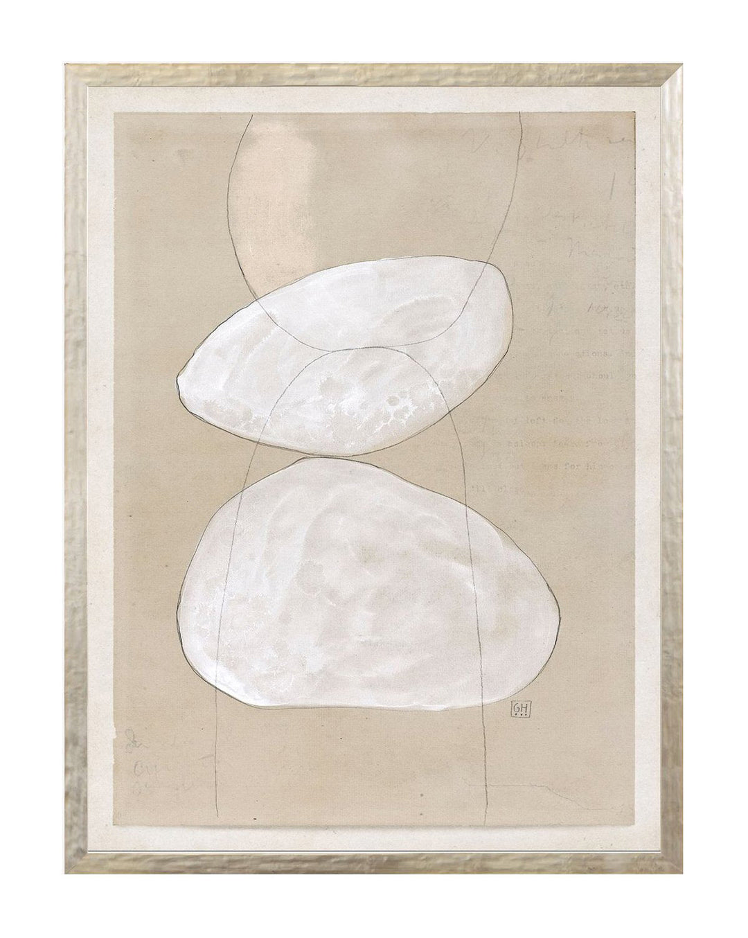 Beige Abstract 11 With Frame 25"x33"