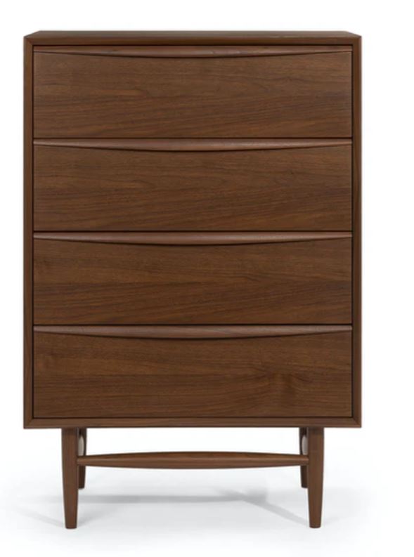 Lenia Walnut 4 Drawer Chest