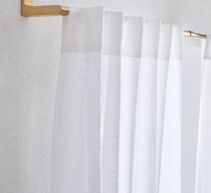 Sheer Crosshatch Curtains Set of 2