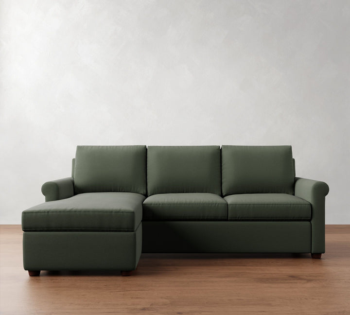 Cameron Modern Roll Arm Reversible Chaise Sectional