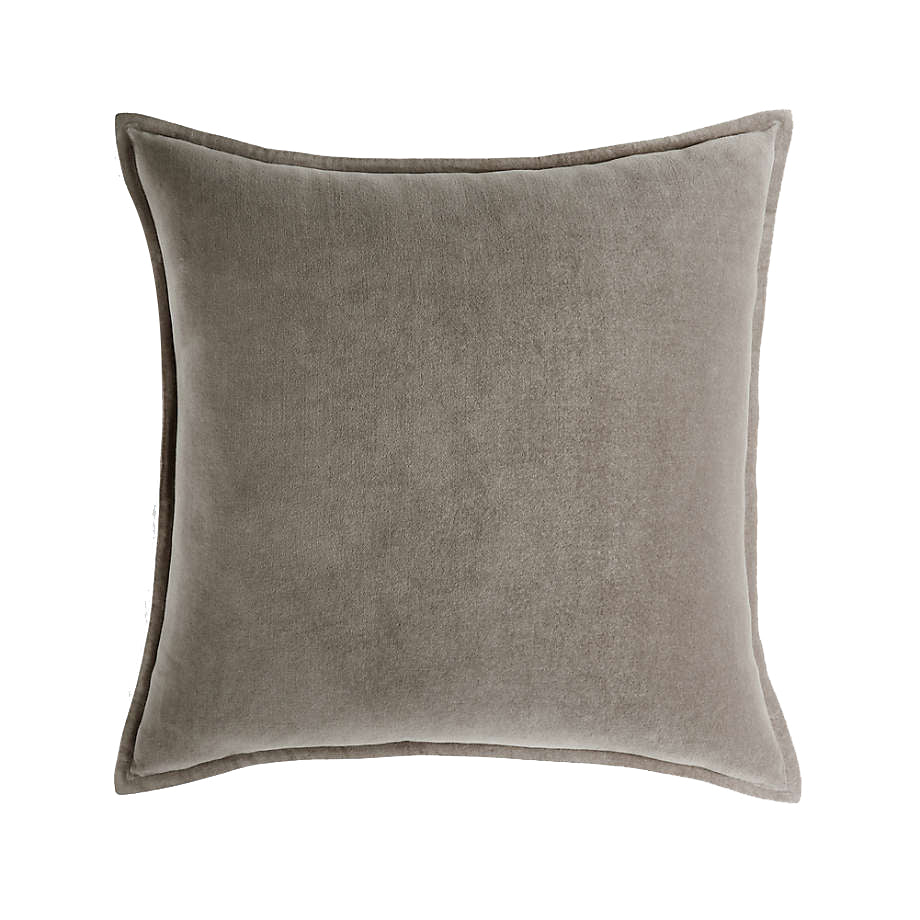 Frost Washed Cotton Velvet Pillow with Feather Down Insert 20"x20"