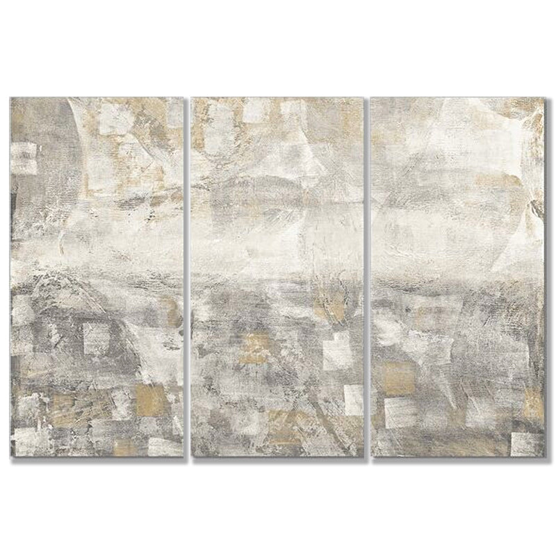 Gray Abstract Watercolor Print Multi Piece Canvas