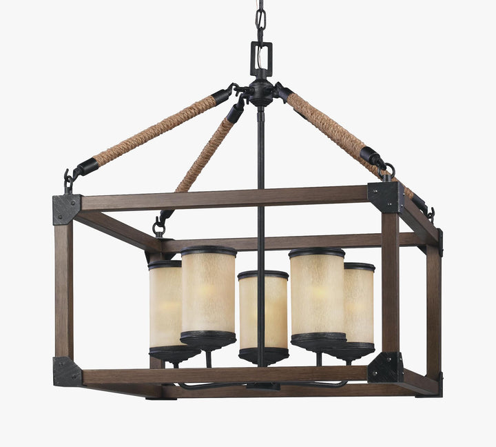 Newton 5 Light Hand-Blown Glass Chandelier