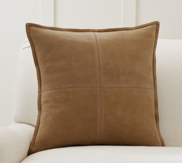 Pieced Suede Pillow Covers Without Inserts Camel