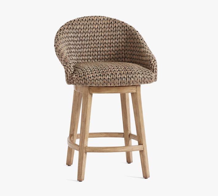 Seagrass Bucket Swivel Counter Stool