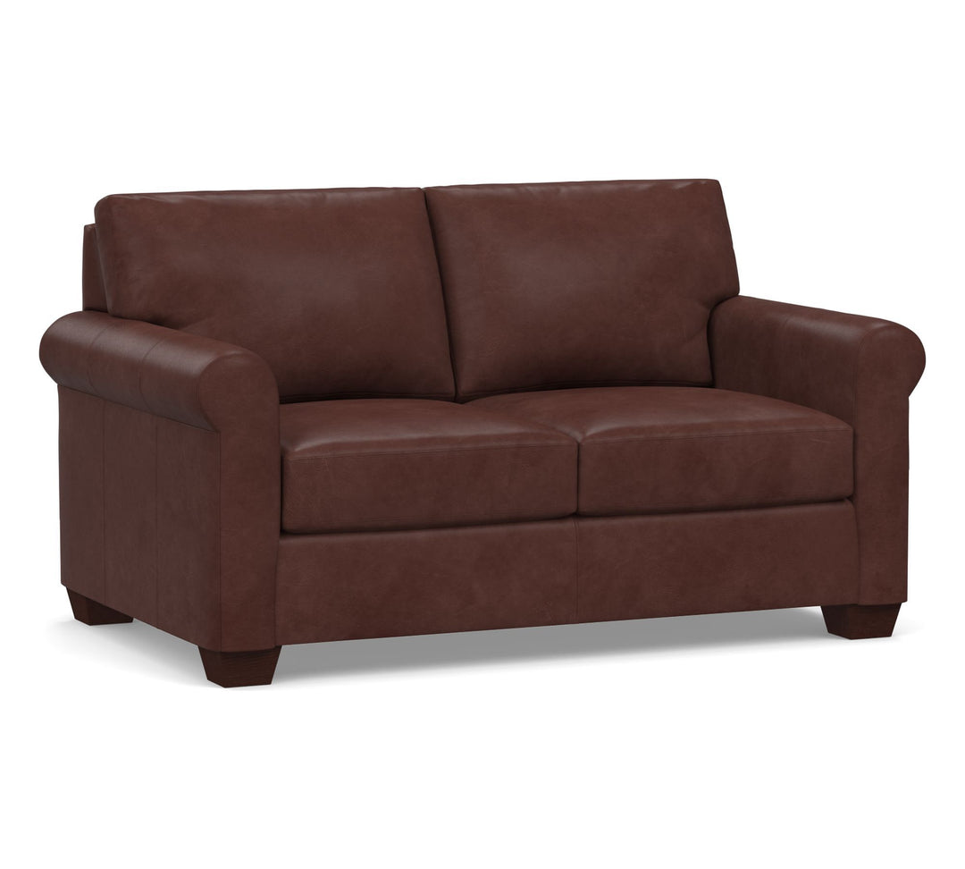 York Roll Arm Leather Sofa