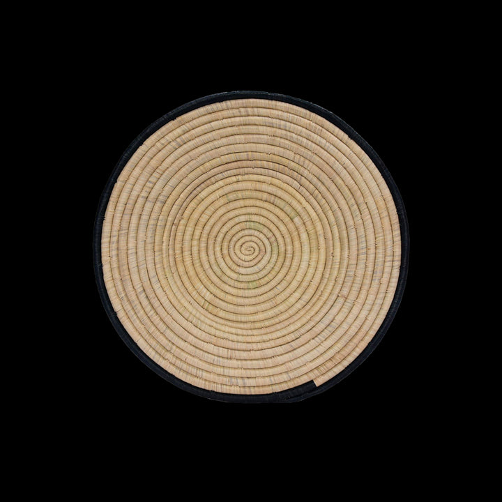 Dark Gray Ring Woven Wall Art Plate-18"