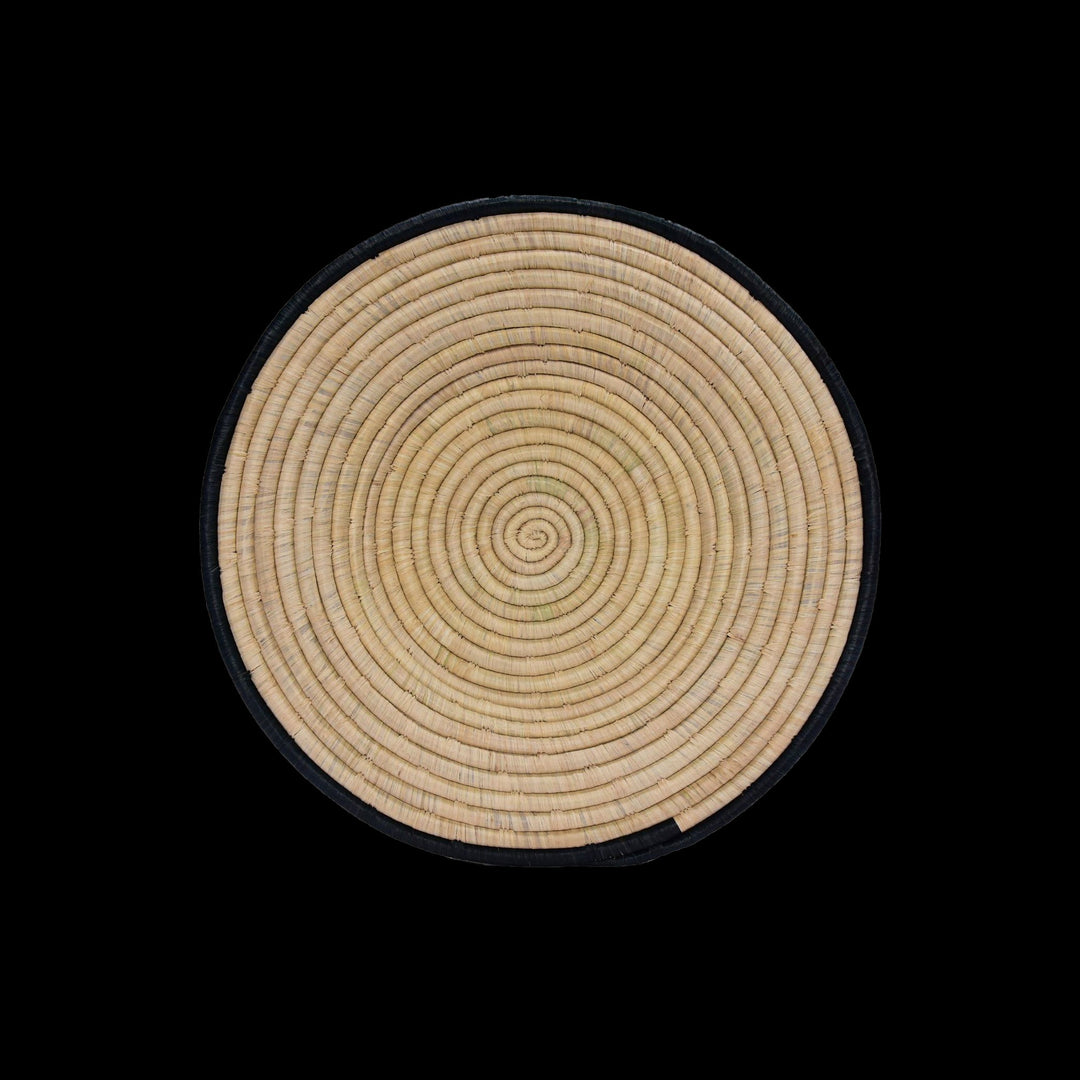 Dark Gray Ring Woven Wall Art Plate-18"