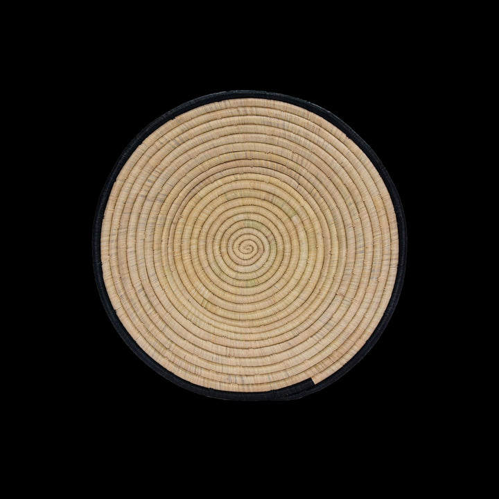 Dark Gray Ring Woven Wall Art Plate-18"