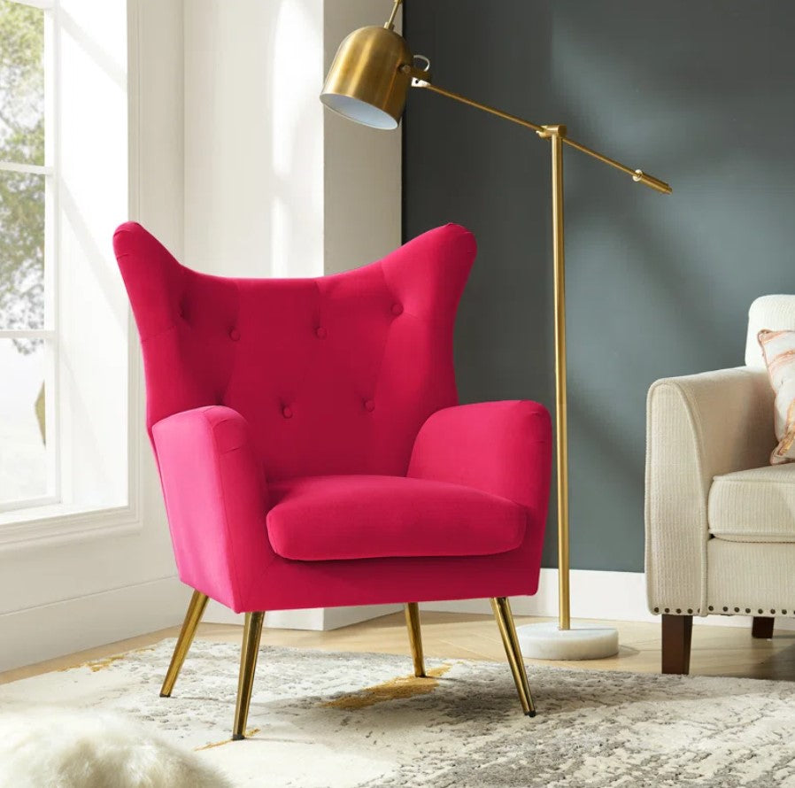 Avianna 29.25" Wide Tufted Polyester Wingback Chair