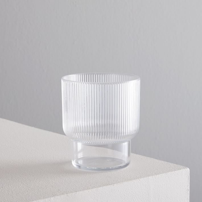 Fluted Acrylic DOF Drinkning Glasses Set of 4