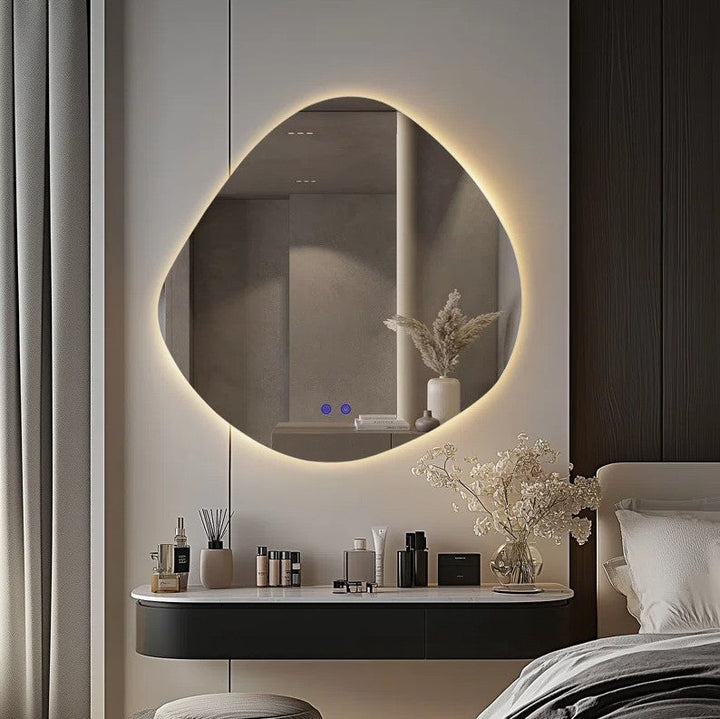 Dibbrun Frameless Lighted Bathroom Mirror Anti-Fog LED Wall Mirror
