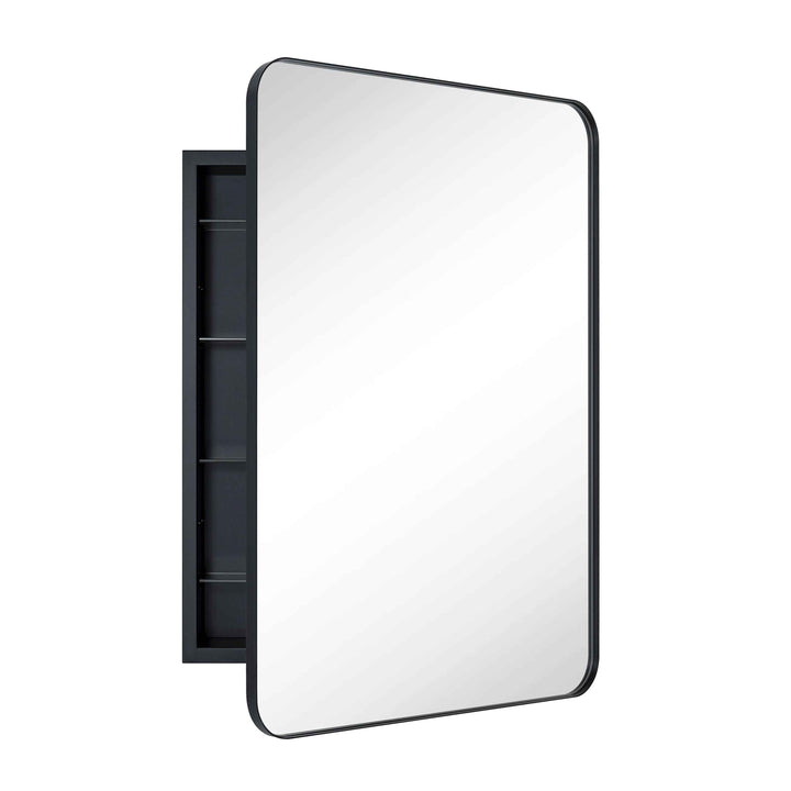 Recessed Framed Medicine Cabinet with Mirror and Adjustable Shelves