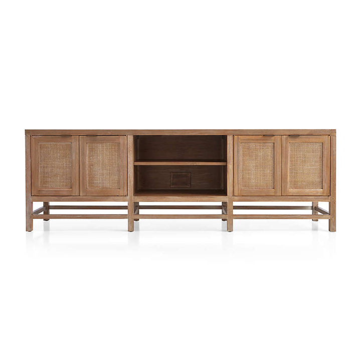 Blake Light Brown Teak and Rattan Media Console