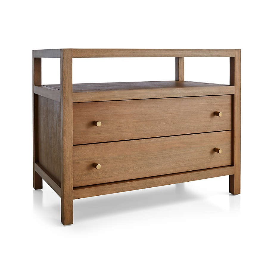 Keane Driftwood Solid Wood Charging Nightstand