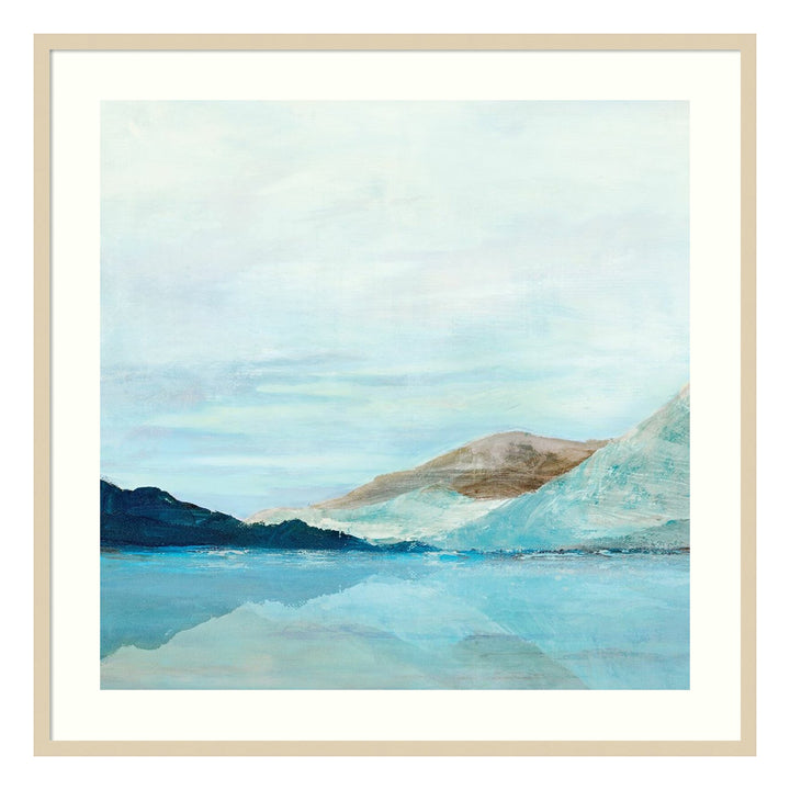 Coastal Mountains Painting Print on Paper With Frame-41.38"x41.38"