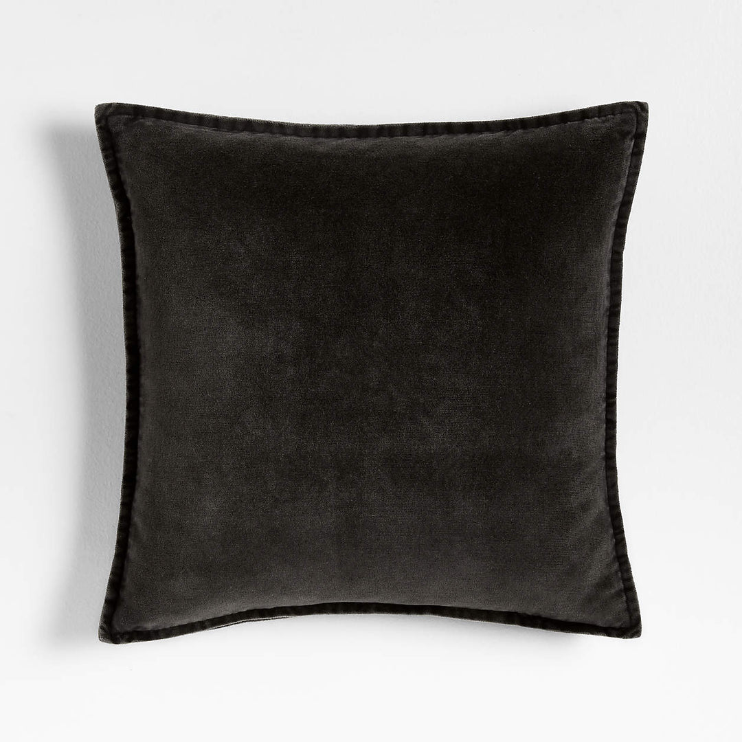 Relaxed Washed Ink Black Throw Pillow Cover