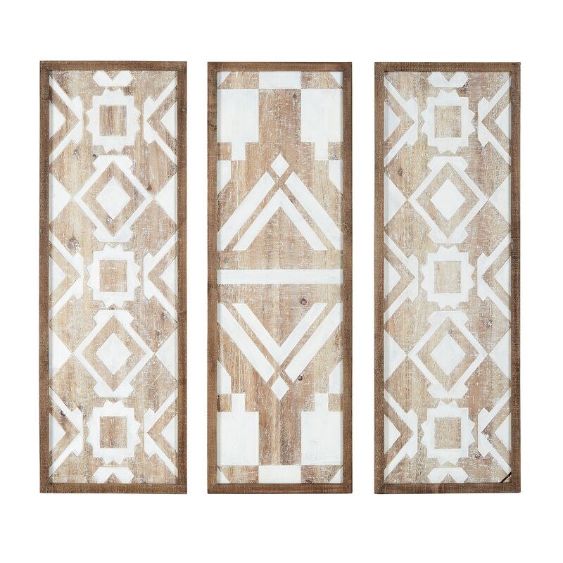 3 Piece Natural Wood Décor Set