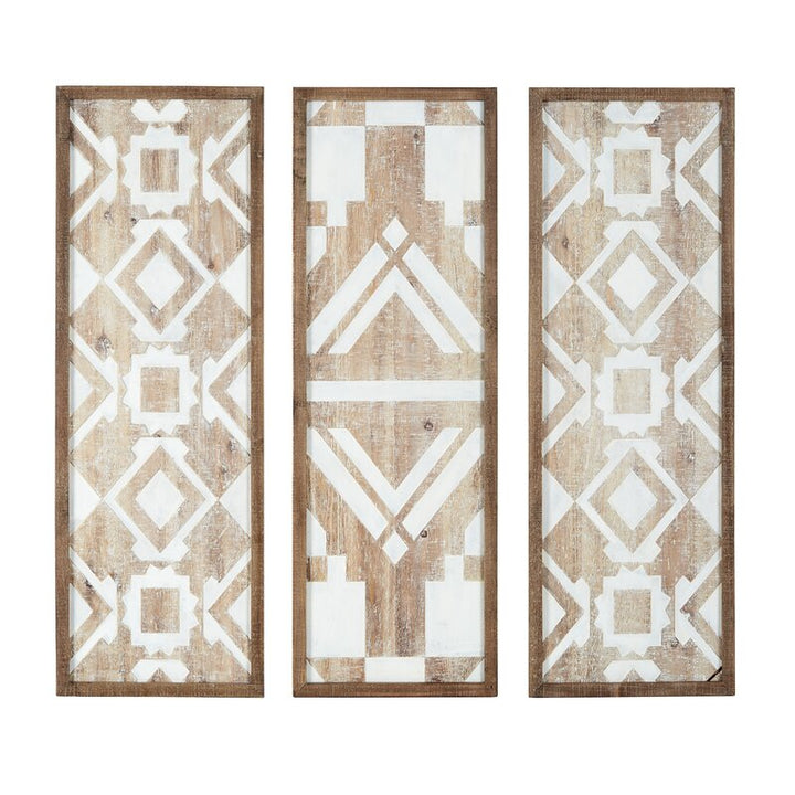 3 Piece Natural Wood Décor Set
