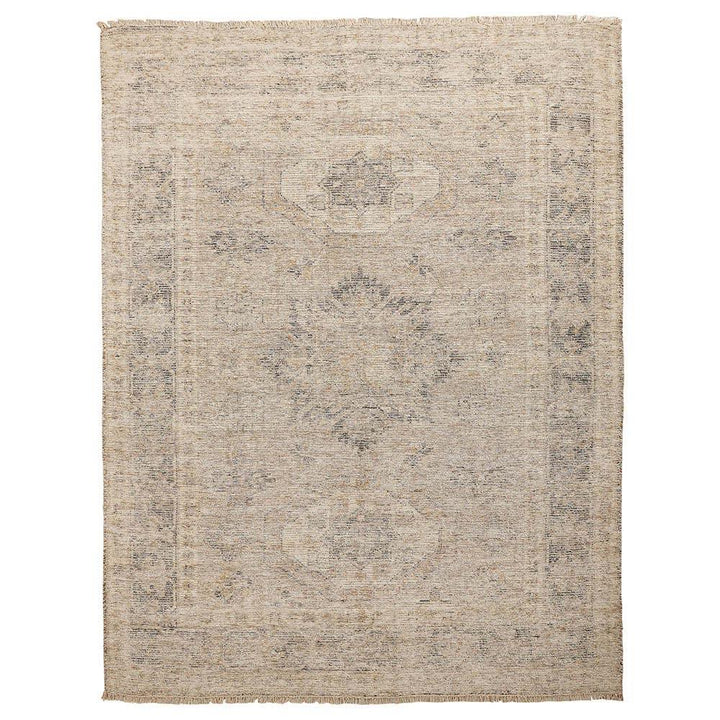 Lily Global Bazaar Brown Wool Geometric Patterned Rug 9'x12'