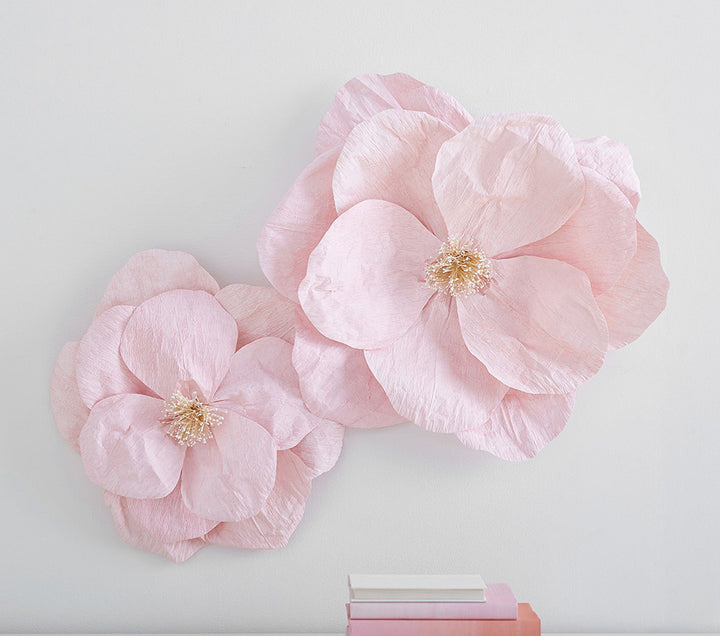 Jumbo Crepe Pink Paper Flowers