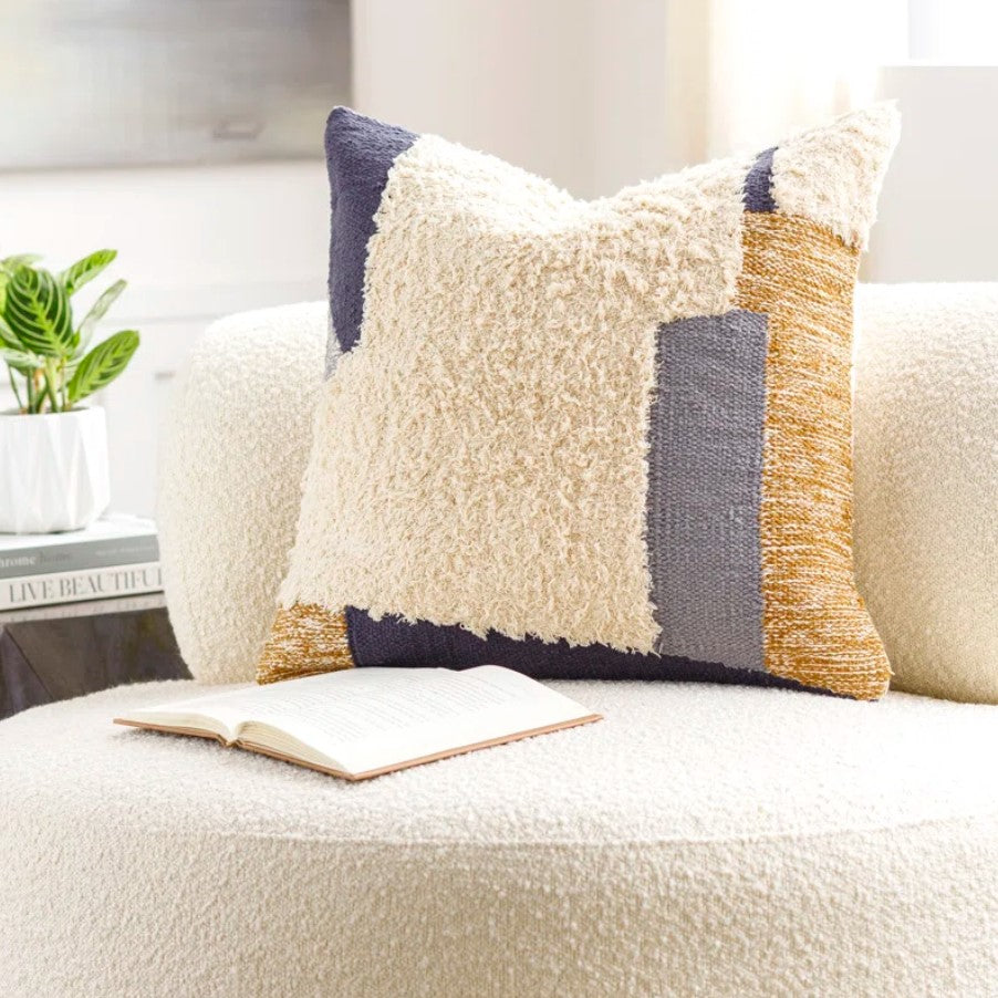 Iban Embroidered Cotton Throw Pillow