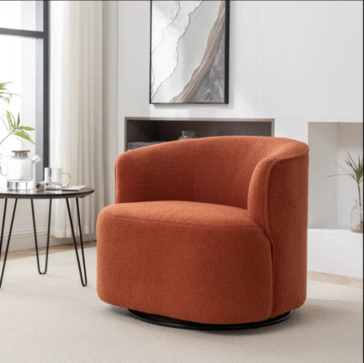 Latitude Run Upholstered Swivel Barrel Chair