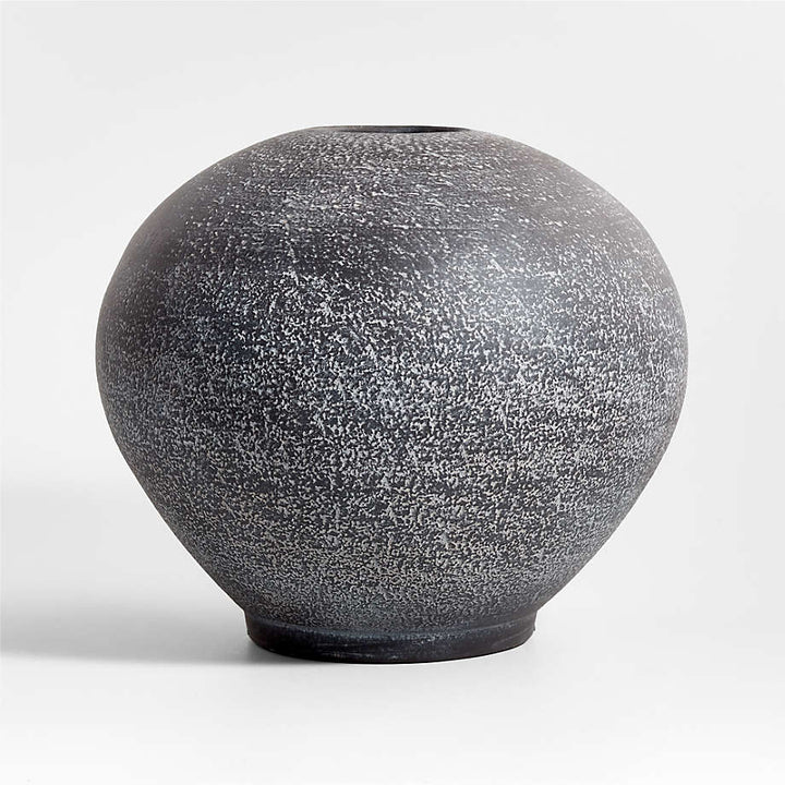 Ophelia Matte Black Round Vase
