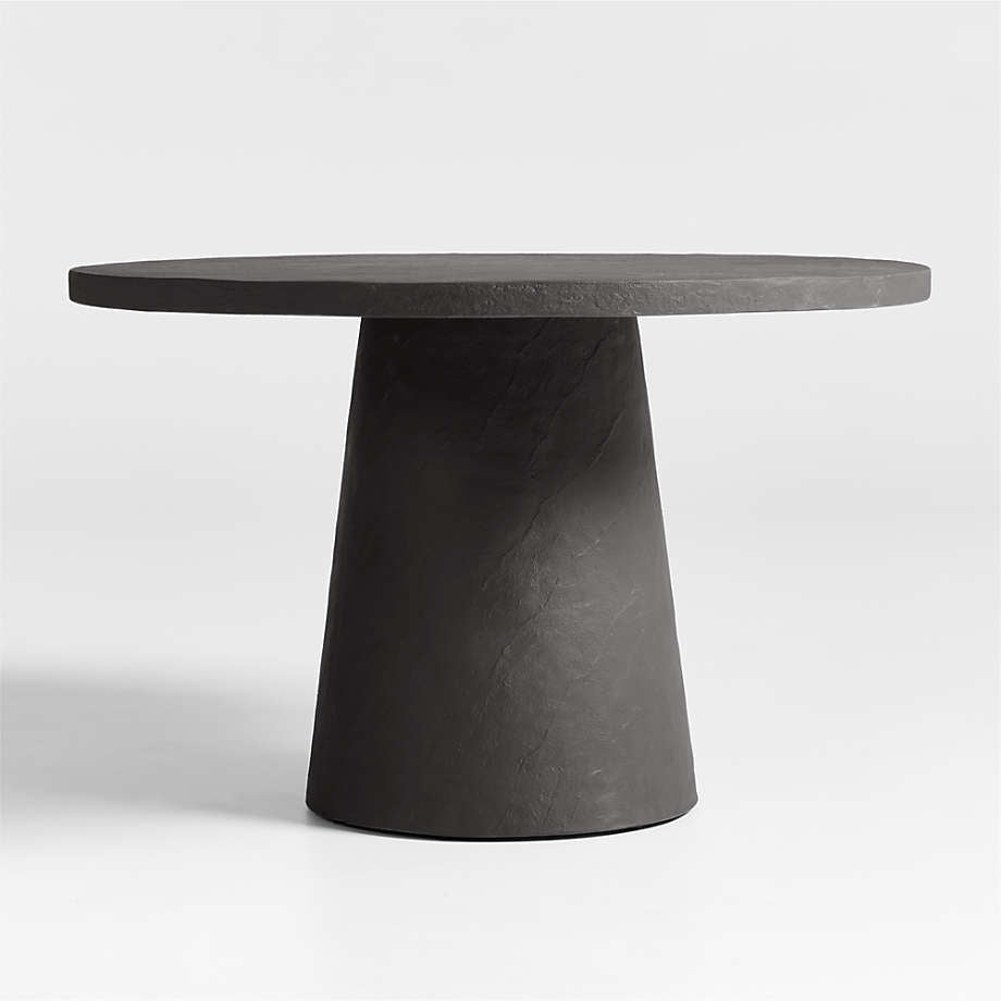 Willy Charcoal Brown Pedestal Dining Table by Leanne Ford
