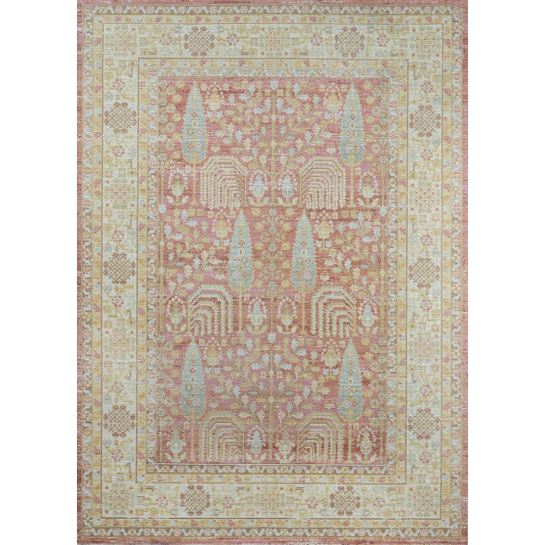 Richards Power Loom Area Rug In Pink Beige-9'3"x11'10"