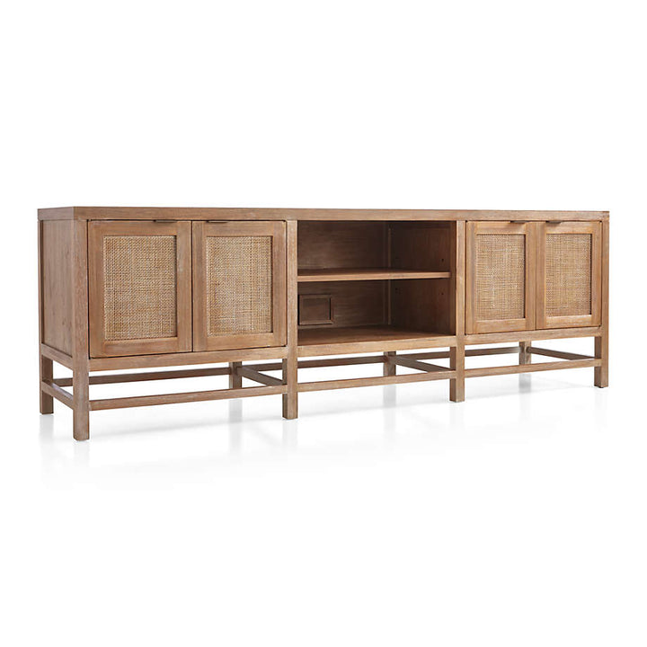 Blake Light Brown Teak and Rattan Media Console