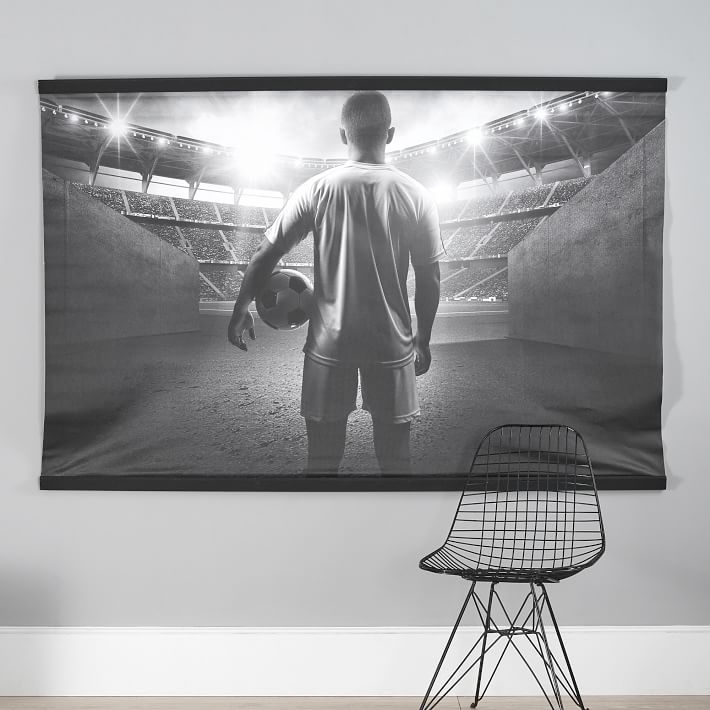 Black and White Soccer Wall Mural-3'x4'