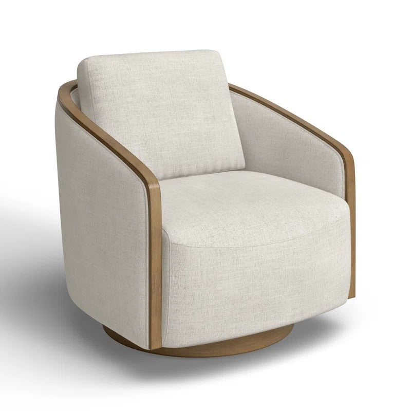 Nieve Upholstered Swivel Barrel Chair