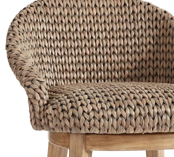 Seagrass Bucket Swivel Counter Stool