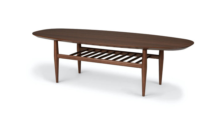 Lenia Walnut Oval Coffee Table