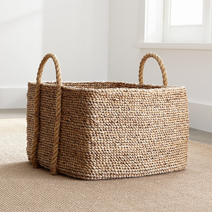 Tyler Square Basket With Rope Handle Low