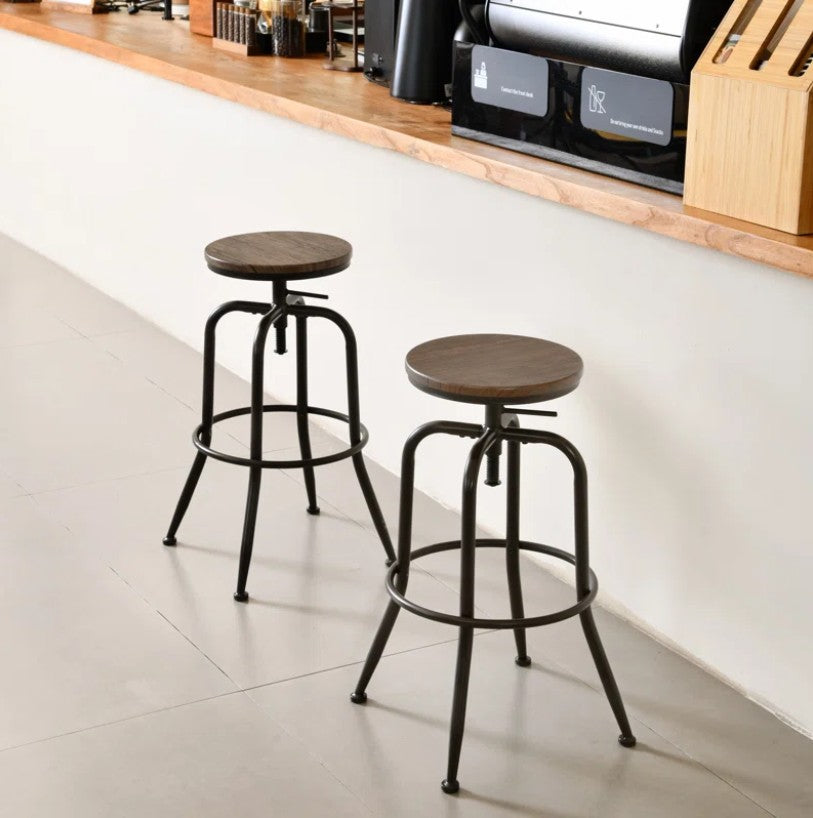 Grundy Swivel Adjustable Height Bar Stool Set of 2