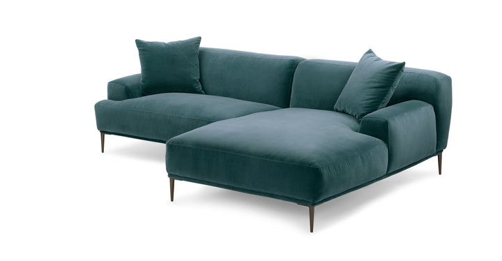 Abisko Plush Pacific Blue Right Sectional