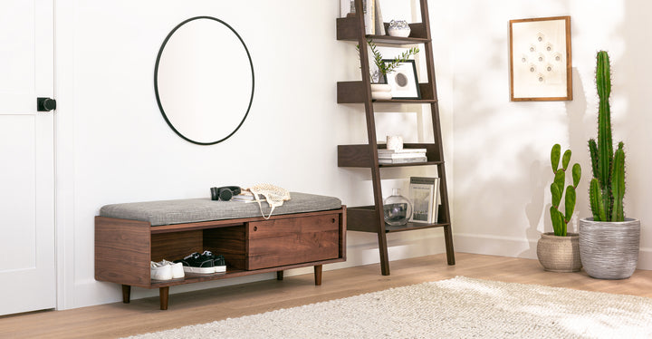 Nederin Pebble Gray Walnut Bench