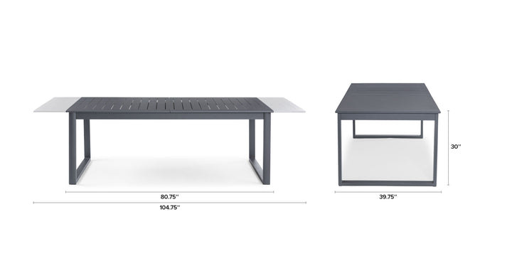 Ofer Dark Gray Table, Extendable