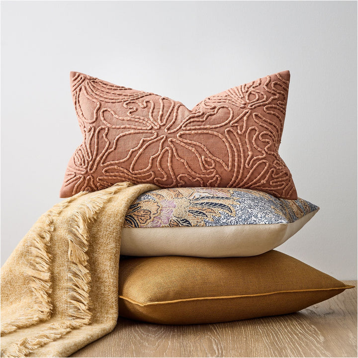 Corded Floral Pillow Cover
