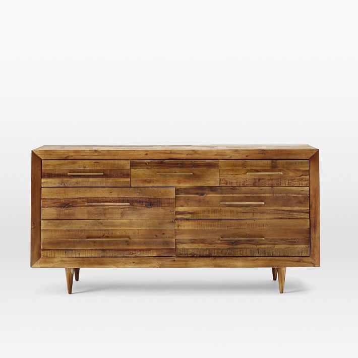 Alexa Reclaimed Wood 7 Drawer Dresser Honey