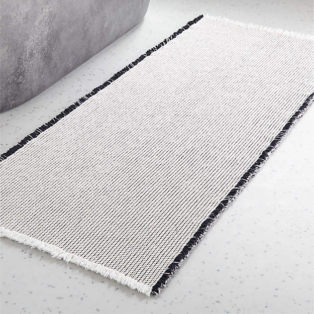 Alex Reversible Black White Bath Runner-2'x5'