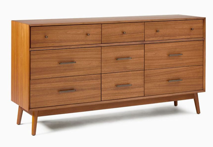 Mid Century 9 Drawer Dresser Acorn