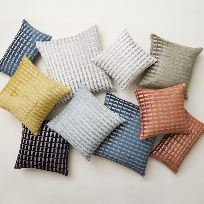 Cut Velvet Archways Pillow Covers No Insert-24"X24"