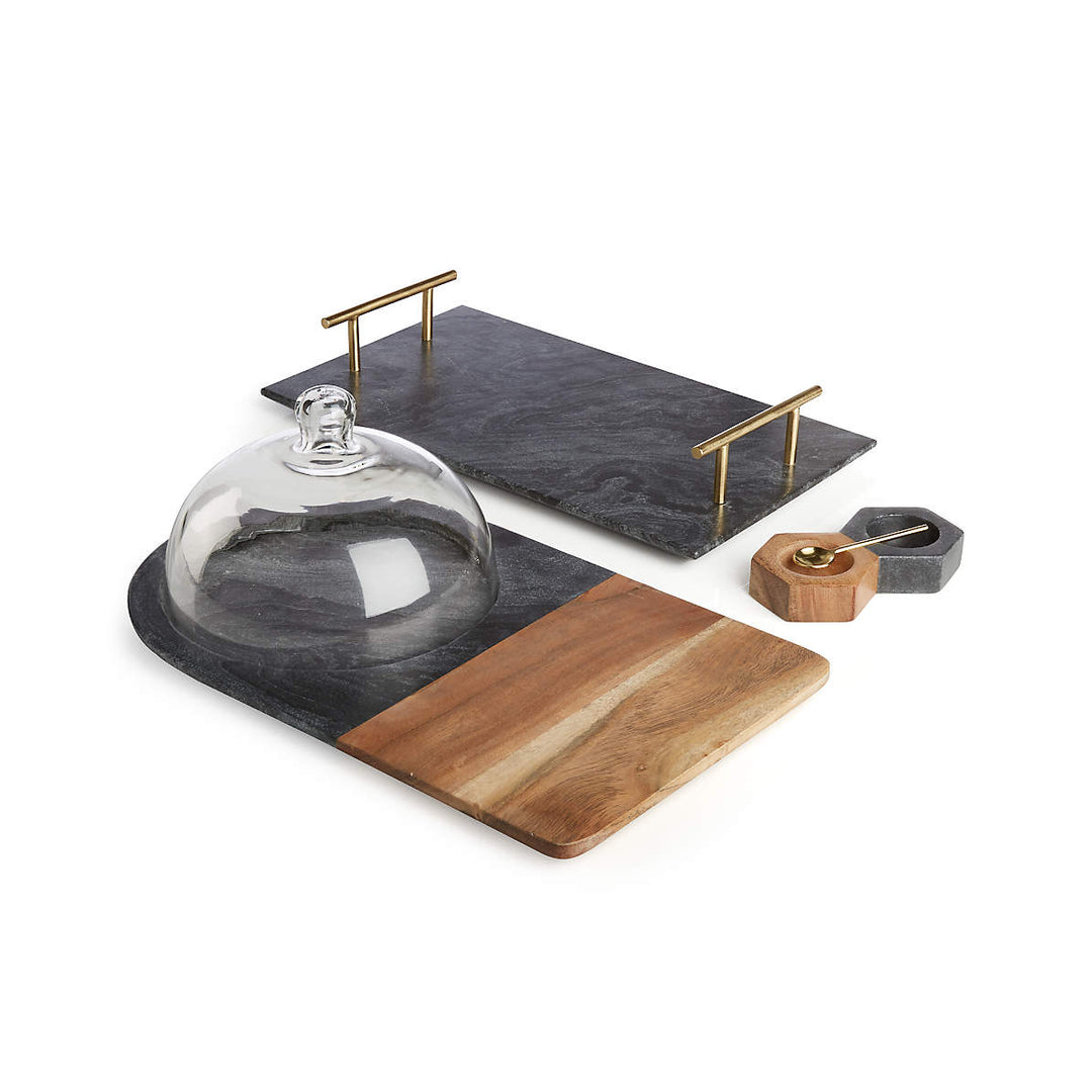 Hayes Marble Serving Board with Handles