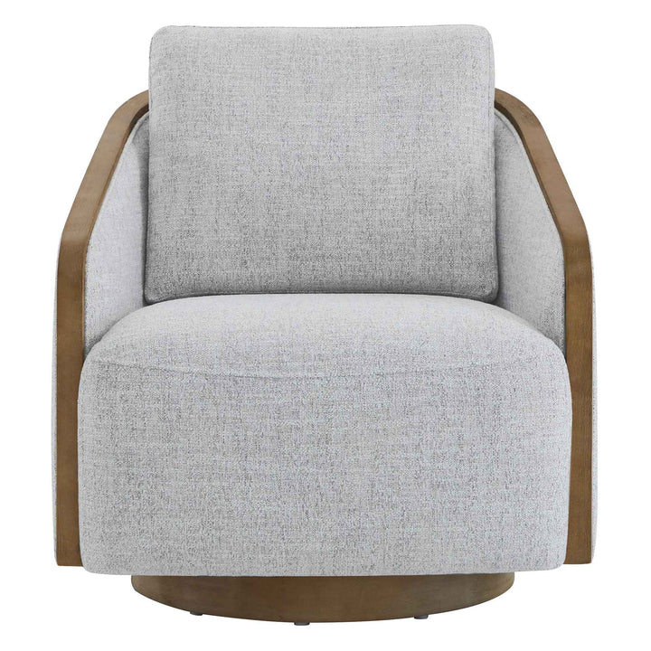 Nieve Upholstered Swivel Barrel Chair