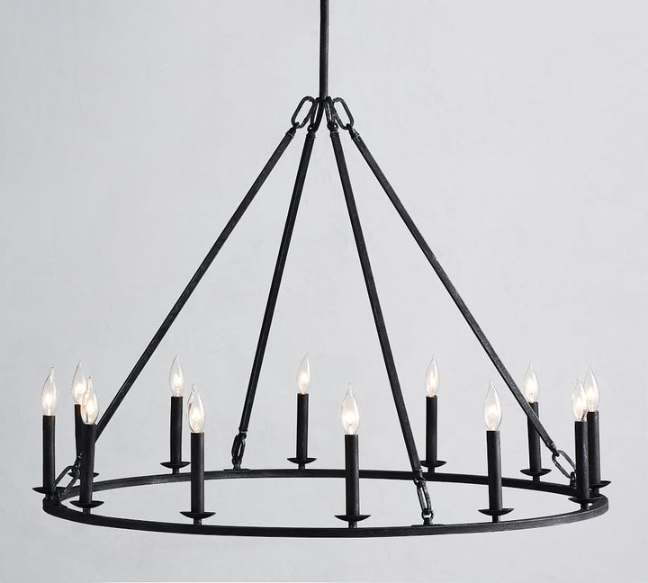 Remington Iron Round Chandelier
